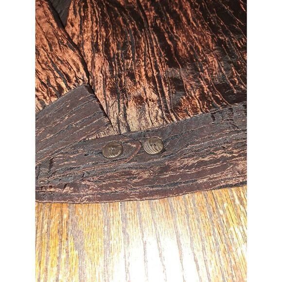 10P Ruby Rd Petite Copper Black Button Front Blazer Jacket Shirt Top 3/4 Sleeve - Picture 6 of 6